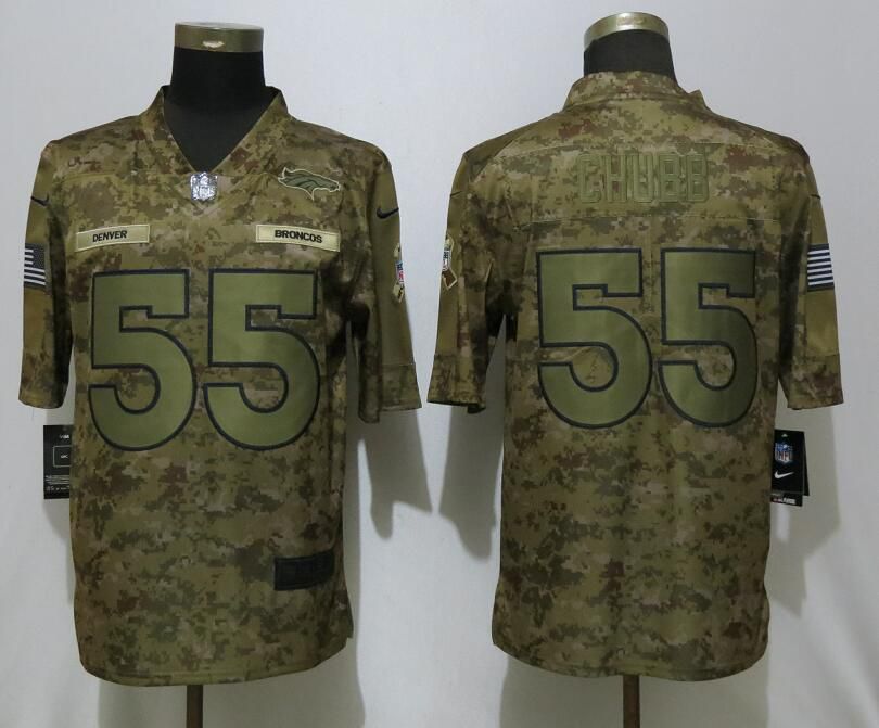 Men Denver Broncos #55 Chubb Nike Camo Salute to Service Limited NFL Jerseys->cincinnati bengals->NFL Jersey